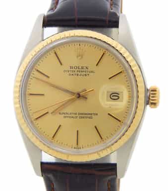 Mens Rolex Two-Tone Datejust 16013 Watch with Gold Champagne Dial (SKU 5626777AMT)