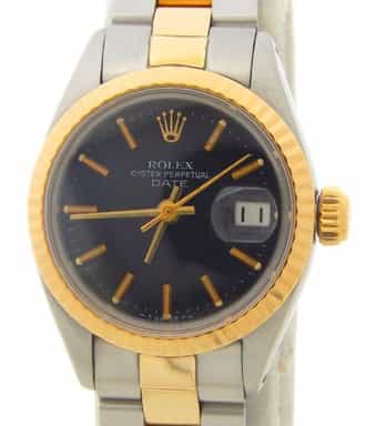 Ladies Rolex Two-Tone Date 6916 Watch with Black Dial (SKU 7064644AMT)