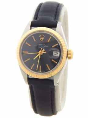 Ladies Rolex Two-Tone Date Watch Model Ref. 6916 with Black Dial (SKU 7064644BLAMT)