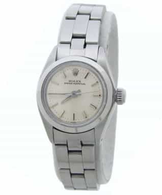Ladies Rolex Stainless Steel Oyster Perpetual Watch with Silver Dial 6718 (SKU 7209752AMT)