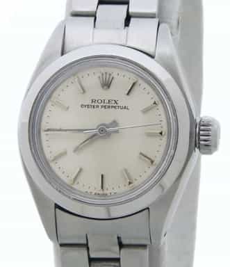 Ladies Rolex Stainless Steel Oyster Perpetual Watch with Silver Dial 6718 (SKU 7209752AMT)