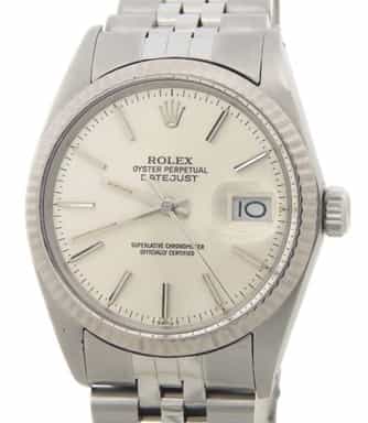 Mens Rolex Stainless Steel Datejust Silver Stick Dial 16014 (SKU 8804833SAMT)