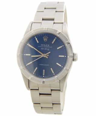 Mens Rolex Stainless Steel Air-King Watch Blue Dial 14010 (SKU X528072AMT)