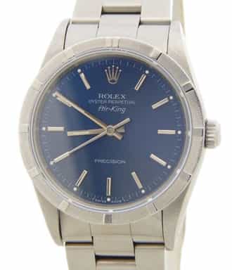 Mens Rolex Stainless Steel Air-King Watch Blue Dial 14010 (SKU X528072AMT)