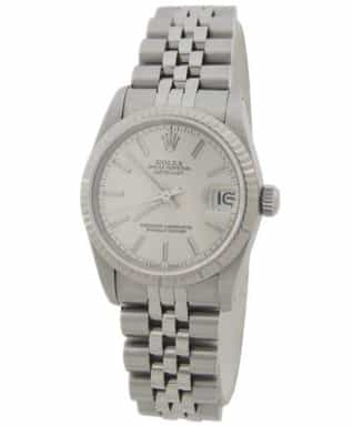 Mid Size Rolex Stainless Steel Datejust Watch with Silver Stick Dial 68274 (SKU L502493AMT)
