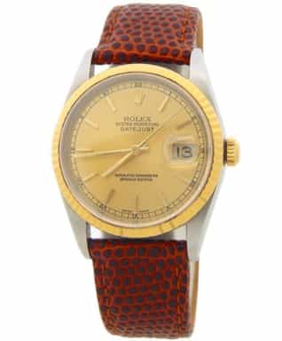 Mens Rolex Two-Tone 18K/SS Datejust Champagne Dial 16233 (SKU P720219AMT)