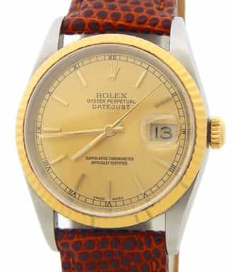Mens Rolex Two-Tone 18K/SS Datejust Champagne Dial 16233 (SKU P720219AMT)