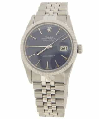 Mens Rolex Stainless Steel Datejust Watch with Blue Dial 16030 (SKU 7228699FPAMT)
