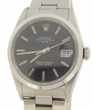 Mens Rolex Stainless Steel Date Watch Black Dial 15200 (SKU N120661AMT)