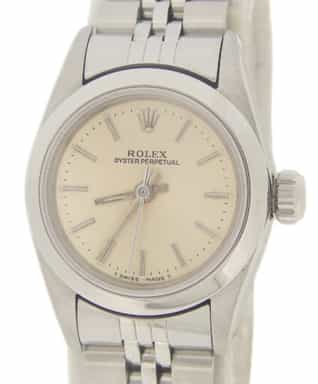 Ladies Rolex Stainless Steel Oyster Perpetual 67180 Watch Silver Stick Dial (SKU R602618AMT)