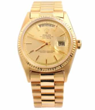 Mens Rolex 18K Gold Day-Date President Watch Gold Champagne Dial 1803 (SKU 1803FPAMT)