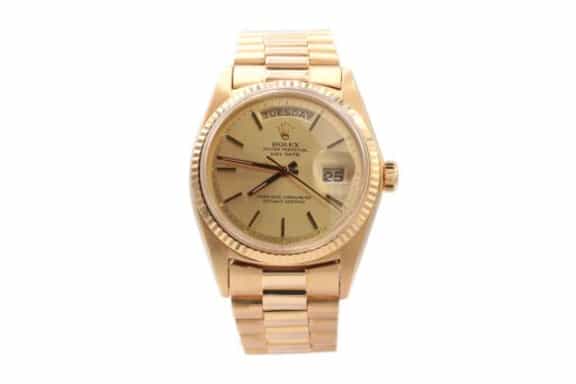 Mens Rolex 18K Gold Day-Date President Watch Gold Champagne Dial 1803 (SKU 2493199AMT)