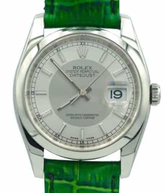 Mens Rolex Stainless Steel Datejust Watch 116200 with Silver Gray Tuxedo Dial (SKU Z802154AMT)