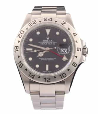 Mens Rolex 16570 Stainless Steel Explorer II Watch with Black Dial (SKU K283798FPAMT)