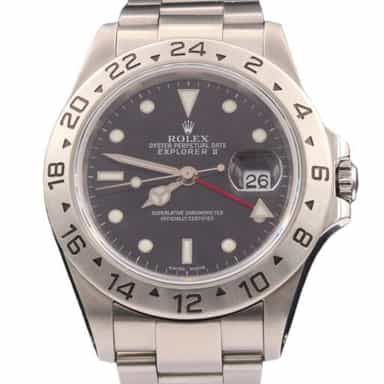 Mens Rolex 16570 Stainless Steel Explorer II Watch with Black Dial (SKU K283798FPAMT)