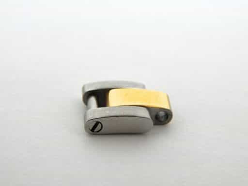 1 (ONE) Ladies Aftermarket 2tone Yellow Gold Plated Stainless Steel Link (SKU LINKSAFTGP13SSM)