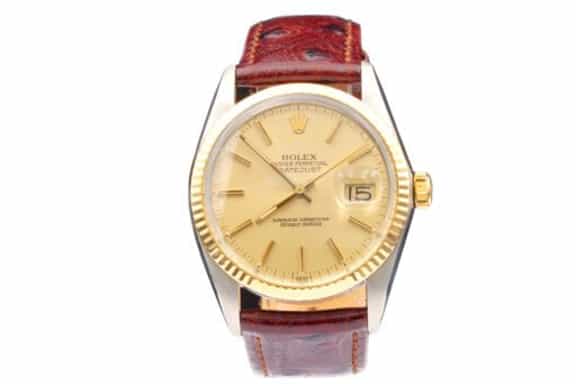 Mens Rolex Two-Tone Datejust Watch Gold Champagne Dial 16013 (SKU 8651886BRLAMT)