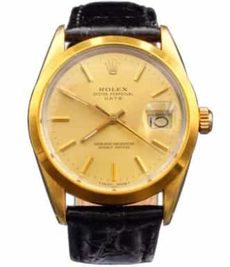 Mens Rolex Gold Shell Date Watch with Gold Champagne Dial 15505 (SKU 9462449AMT)
