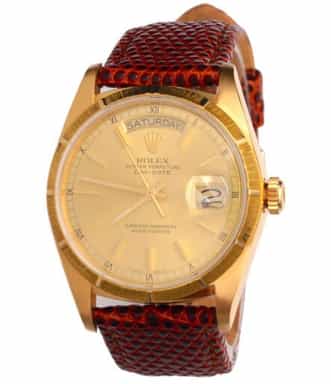 Mens Rolex 18K Gold Day-Date Watch with Gold Champagne Dial 18078 (SKU 9582414AMT)