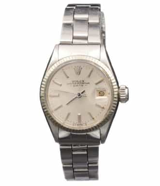 Vintage Ladies Rolex Stainless Steel Date 6517 Watch Silver Dial (SKU 6517FPAMT)