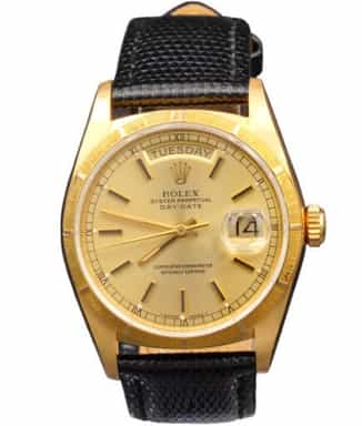Mens Rolex 18K Gold Day-Date Watch with Gold Champagne Dial 18078 (SKU 9582414BLAMT)