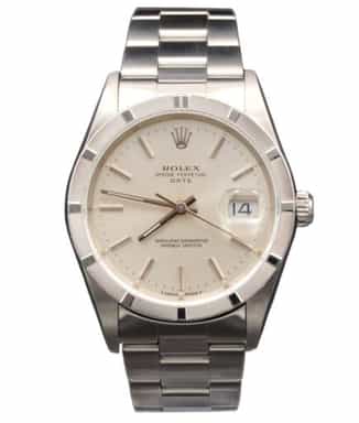 Mens Rolex Stainless Steel Date 15210 Watch with Silver Dial (SKU 15210FPAMT)