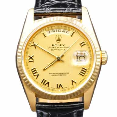 Mens Rolex 18K Gold Day-Date President Watch Champagne Roman Dial 18238 (SKU R676363FPAMT)