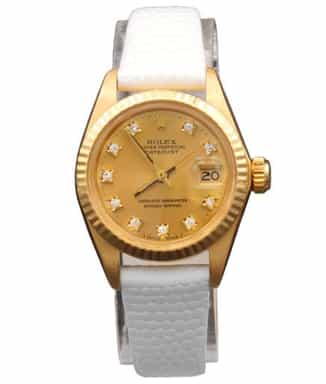 Ladies Rolex 18K Yellow Gold Datejust Watch Gold Champagne Dial 6917 (SKU 7318904WLAMT)
