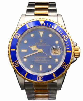 Mens Rolex Two-Tone 18K/SS Submariner Watch Blue Dial 16803 (SKU 9628526FPAMT)
