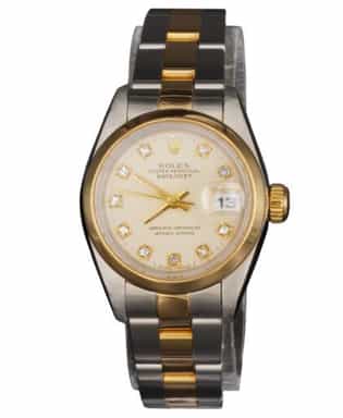 Ladies Rolex Two-Tone 18K/SS Datejust Watch Silver Diamond Dial 69163 (SKU 69163AFPAMT) (Copy)