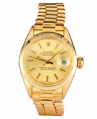 Ladies Rolex 18K Yellow Gold Datejust Watch Model Ref. 6916 with Gold Dial (SKU 2938430FAMT)