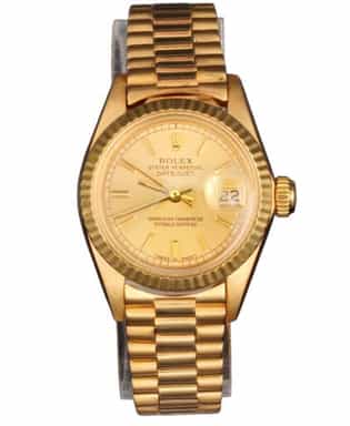 Ladies Rolex 18K Yellow Gold Datejust President Watch Champagne Dial 6917 (SKU 7563617AMT)