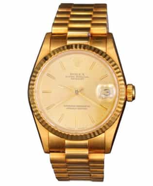 Ladies 31mm MidSize Rolex 18K Yellow Gold Datejust President  68278 (SKU L414708AMT)