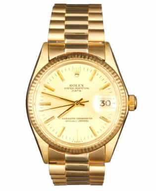 Mens Rolex 14K Yellow Gold Date Watch Champagne Dial 1500 (SKU 3598759AMT)