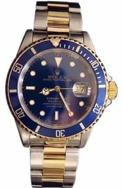 Mens Rolex Two-Tone 18K/SS Submariner Blue  16613 (SKU T883070BCMT)