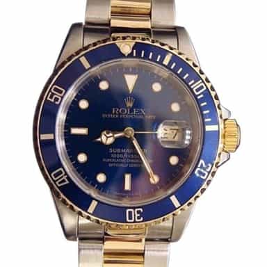 Mens Rolex Two-Tone 18K/SS Submariner Blue  16613 (SKU T883070BCMT)