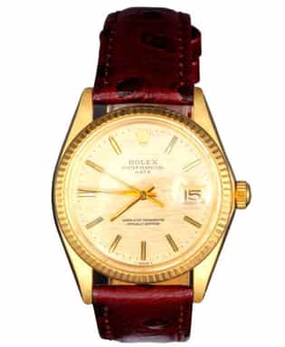Mens Rolex 14K Yellow Gold Date Watch Gold Champagne Mosaic Dial 1500 (SKU 3598759BRAMT)