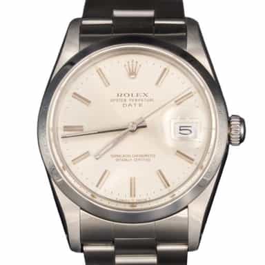 Mens Rolex Stainless Steel Date Watch with Silver Dial 15000 (SKU 15000FPAMT)