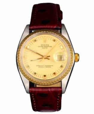 Mens Rolex Two-Tone 14K/SS Date Watch Model ref 1505 Champagne Dial (SKU 2245764BRAMT)