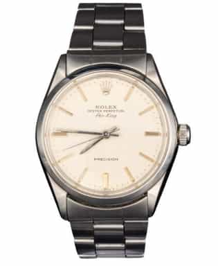 Mens Rolex Stainless Steel Air-King Watch Silver Linen Dial 5500 (SKU 2893630AMT)