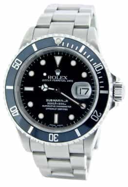 Mens Rolex Stainless Steel Submariner Black  16610 (SKU P378669NNBCMT)
