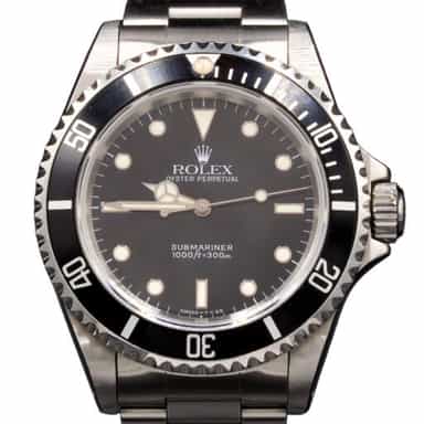 Mens Rolex Stainless Steel Submariner Watch Black Dial 14060 (SKU 14060BLAMT)