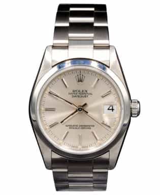 Mid-Size Rolex Datejust Stainless Steel Watch with Silver Dial 78240 (SKU A978932SAMT)