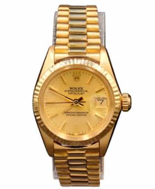 Ladies Rolex 18K Yellow Gold Datejust President Watch Champagne Dial 6917 (SKU 7318732AMT)