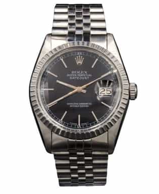Mens Rolex Stainless Steel Datejust Watch Ref 16030 with Black Dial (SKU 5882666AMT)