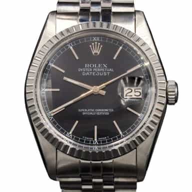 Mens Rolex Stainless Steel Datejust Watch Ref 16030 with Black Dial (SKU 5882666AMT)