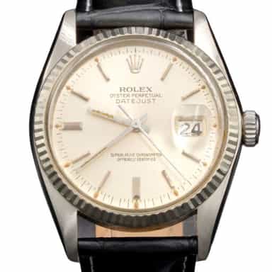 Mens Rolex Stainless Steel Datejust 16014 Watch with Silver Dial (SKU 5977823BLAMT)