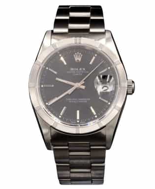 Mens Rolex Stainless Steel Date Watch Black Dial 15210 (SKU F325146AMT)