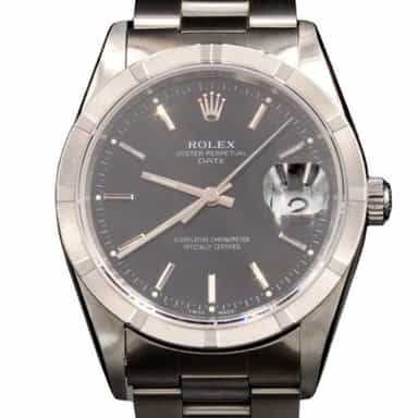 Mens Rolex Stainless Steel Date Watch Black Dial 15210 (SKU F325146AMT)