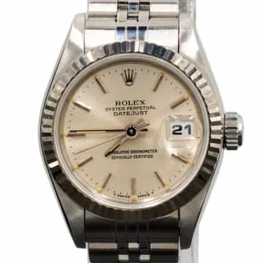 Rolex Ladies Stainless Steel Datejust Watch Silver Dial 69174 (SKU S393859AMT)